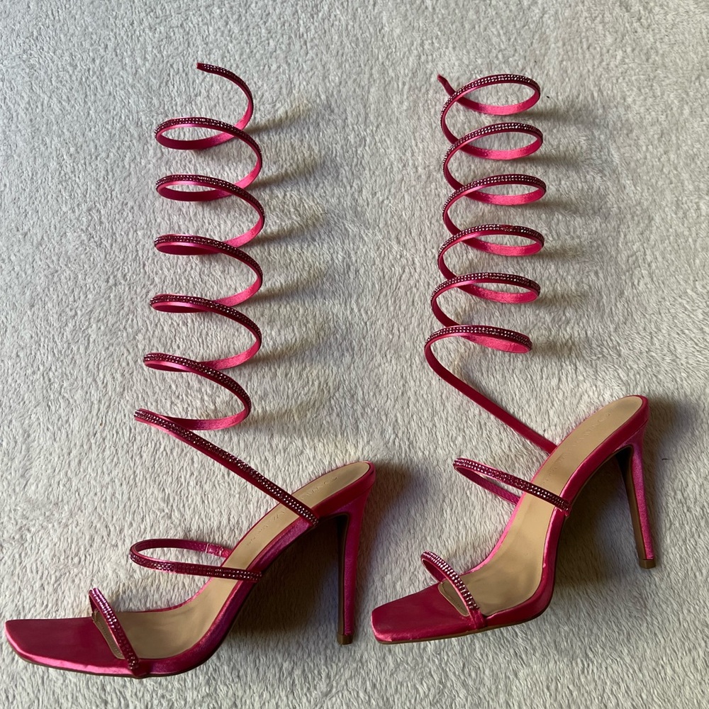 Fashion Nova Elegant Pink Strappy Heels